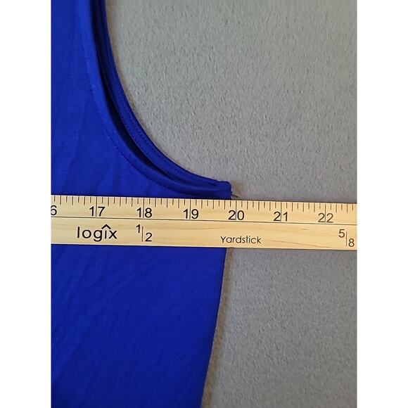 Women’s Blue Sleeveless V-Neck Zipper Jersey Tunic Top NWT Size Large - Picture 6 of 9